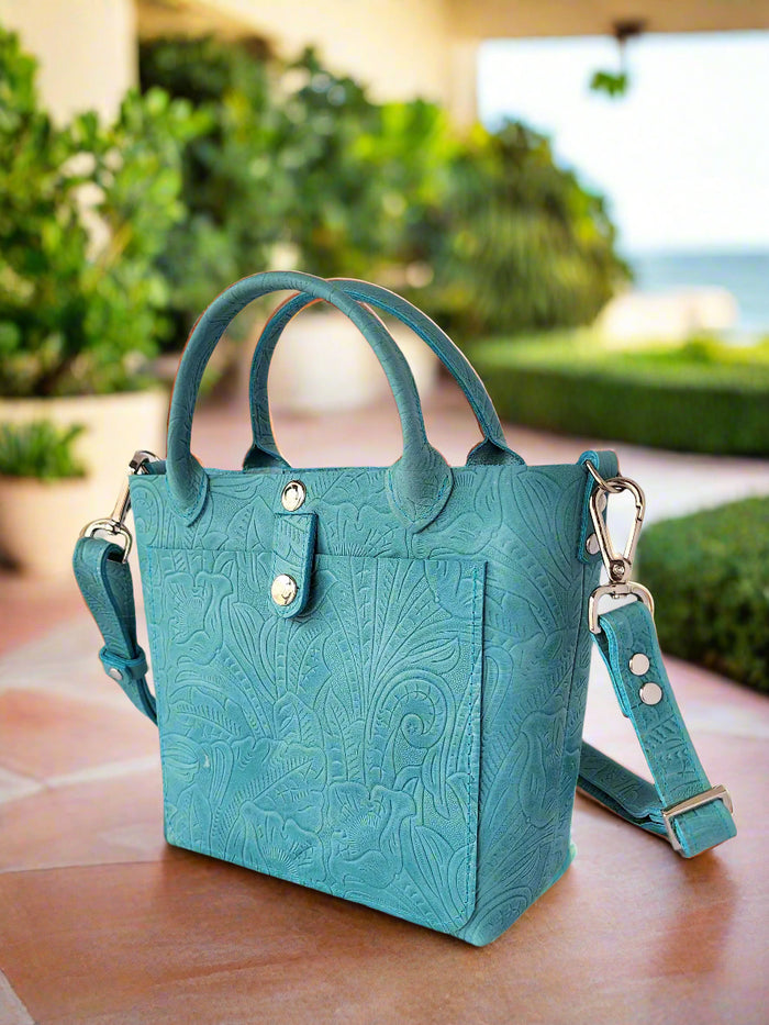 Mini Adventure Tote ~ Embossed Floral