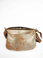 Kindness Saddle Bag - Distressed Metallic Gold & Tan