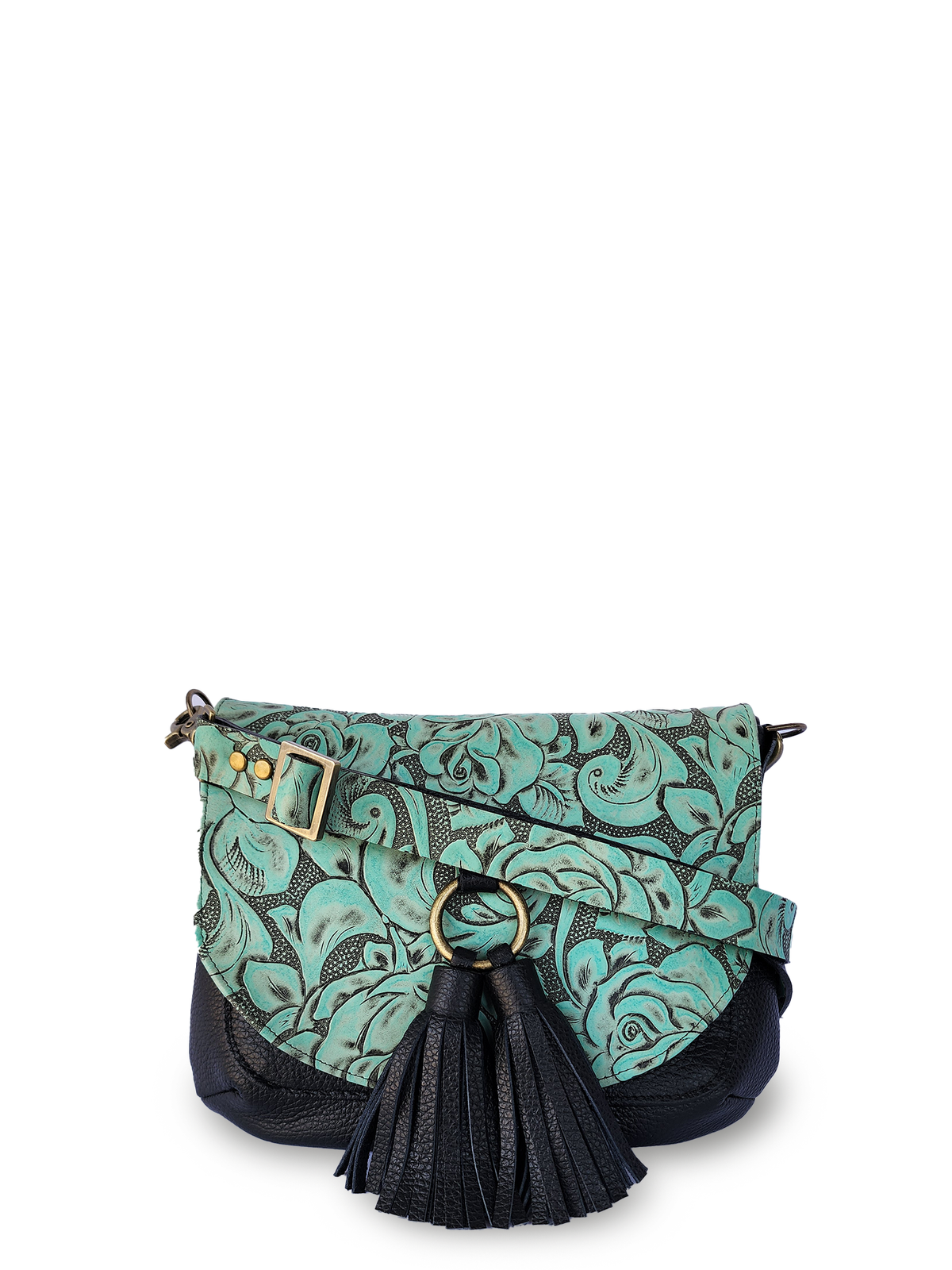 Kindness Saddle Bag ~ Italian Rose - Turquoise