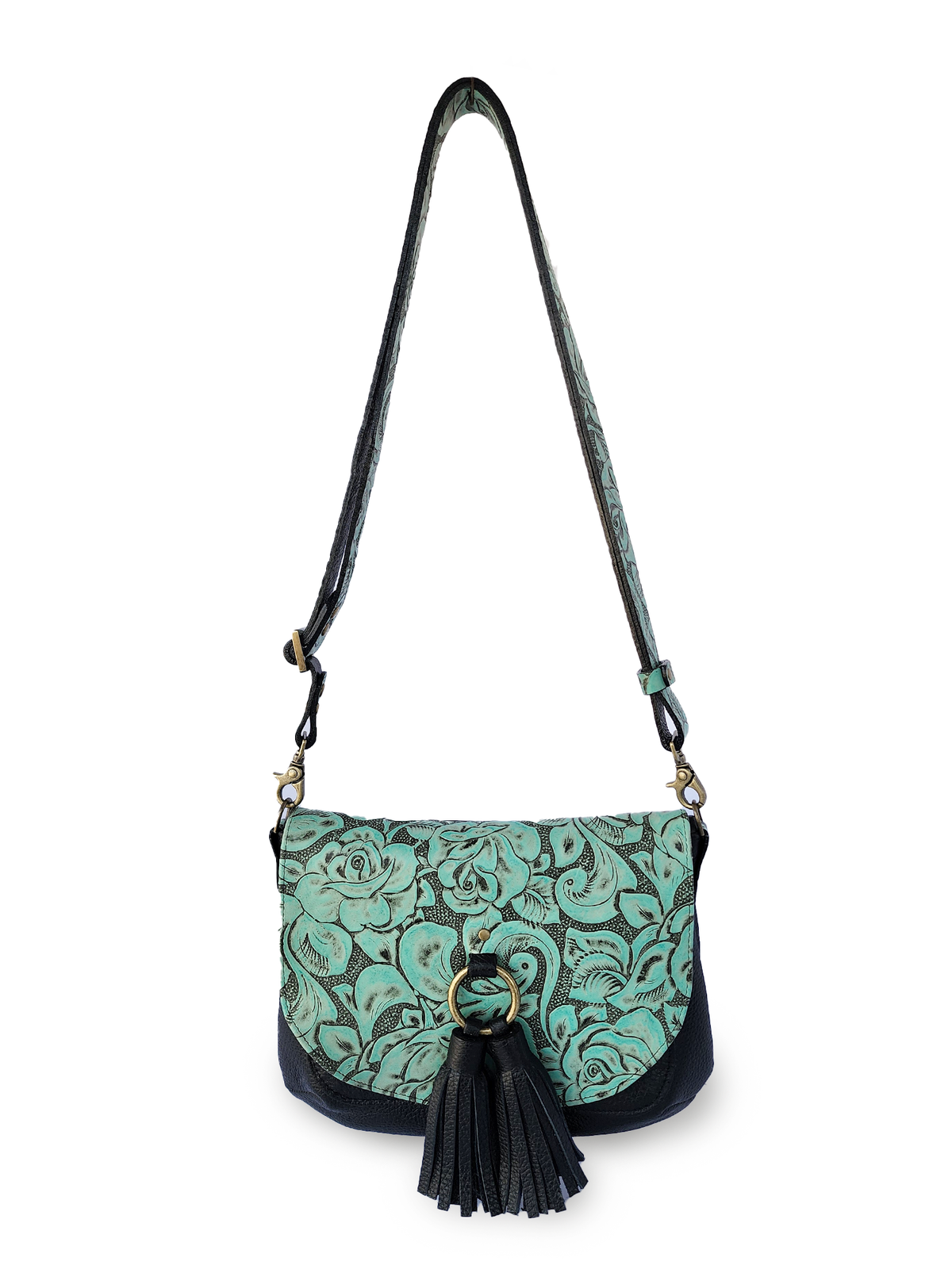 Kindness Saddle Bag ~ Italian Rose - Turquoise