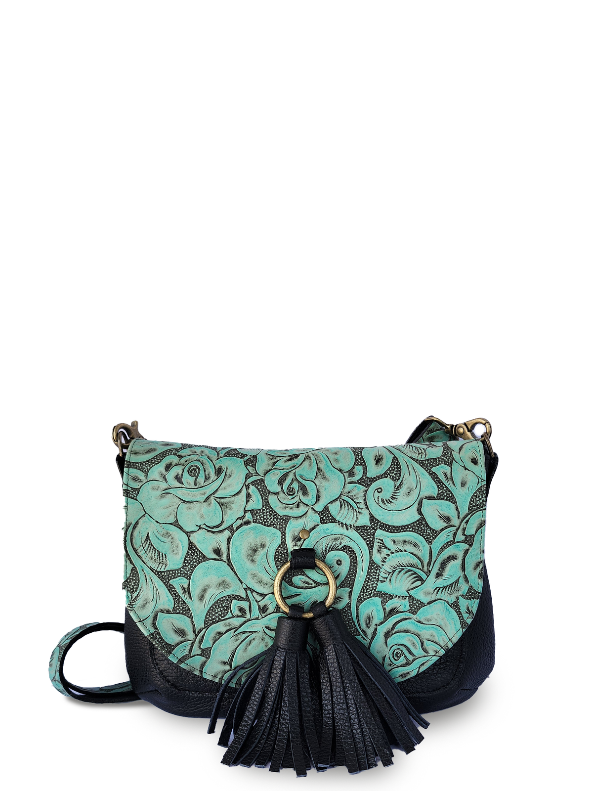 Kindness Saddle Bag ~ Italian Rose - Turquoise