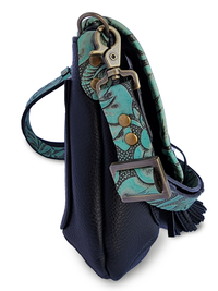 Kindness Saddle Bag ~ Italian Rose - Turquoise