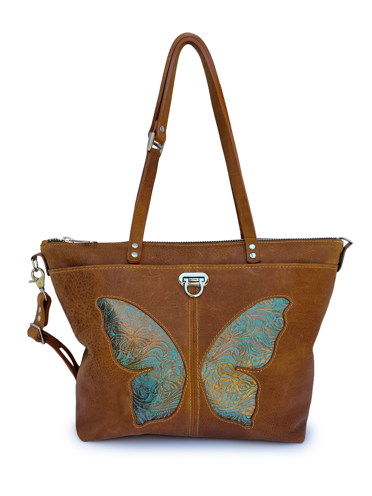 The Mariposa Traveler Tote in Tan Adventure Leather