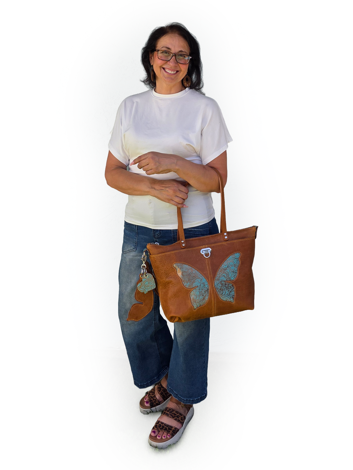 The Mariposa Traveler Tote in Tan Adventure Leather