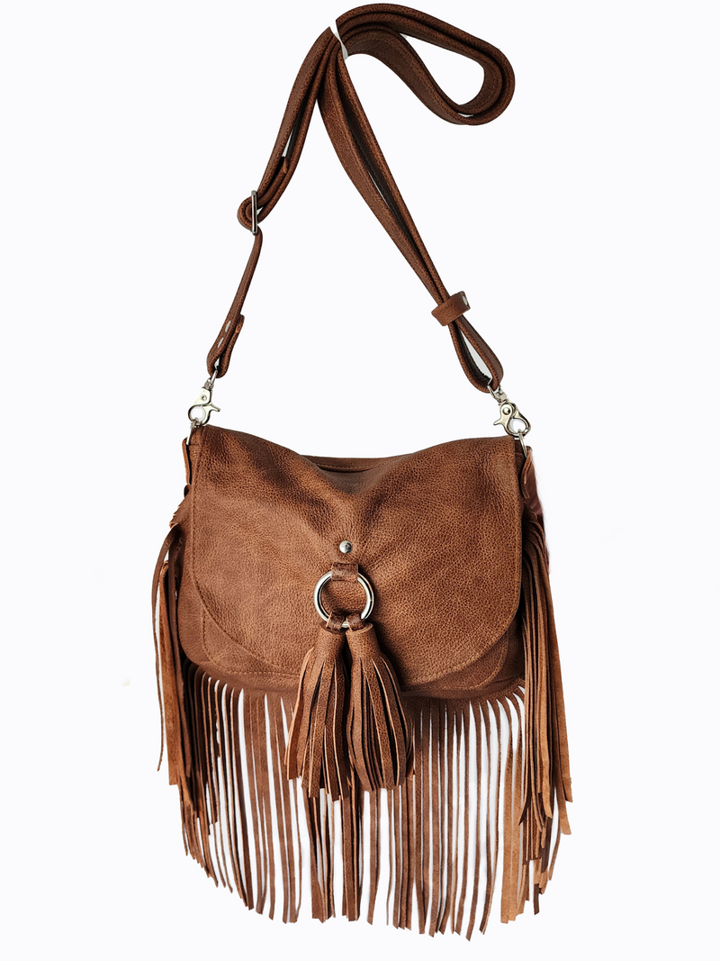 Kindness Saddle Bag with Fringe - Various Leathers