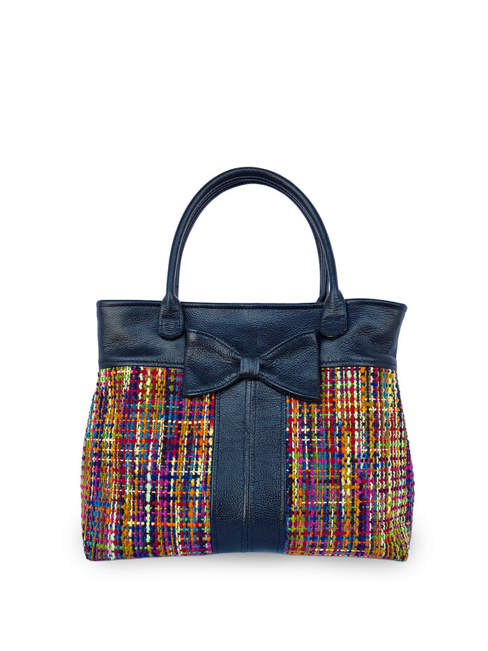 The Lola Bag - Navy & Tweed