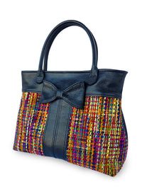 The Lola Bag - Navy & Tweed