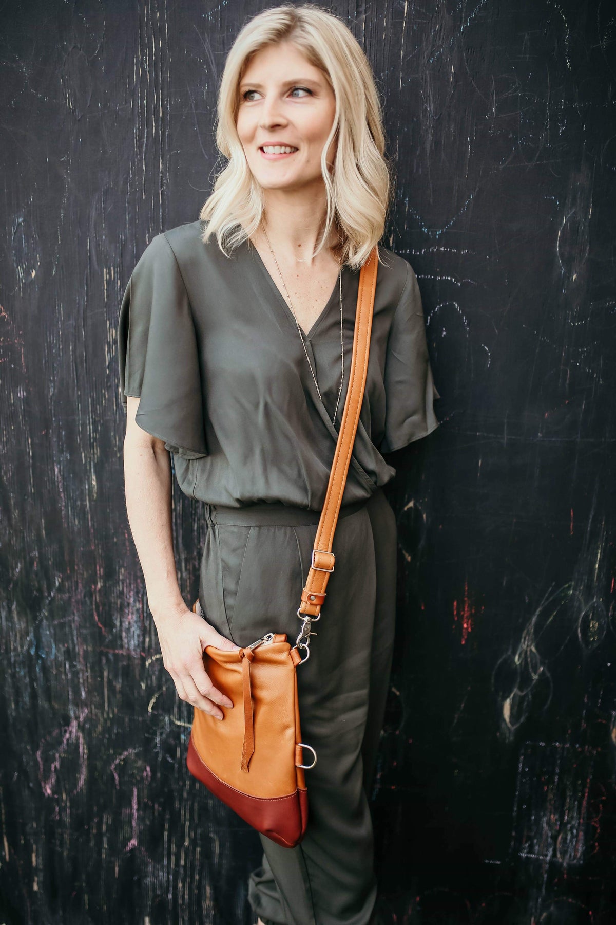 Large Foldover Satchel - British Tan & Cognac