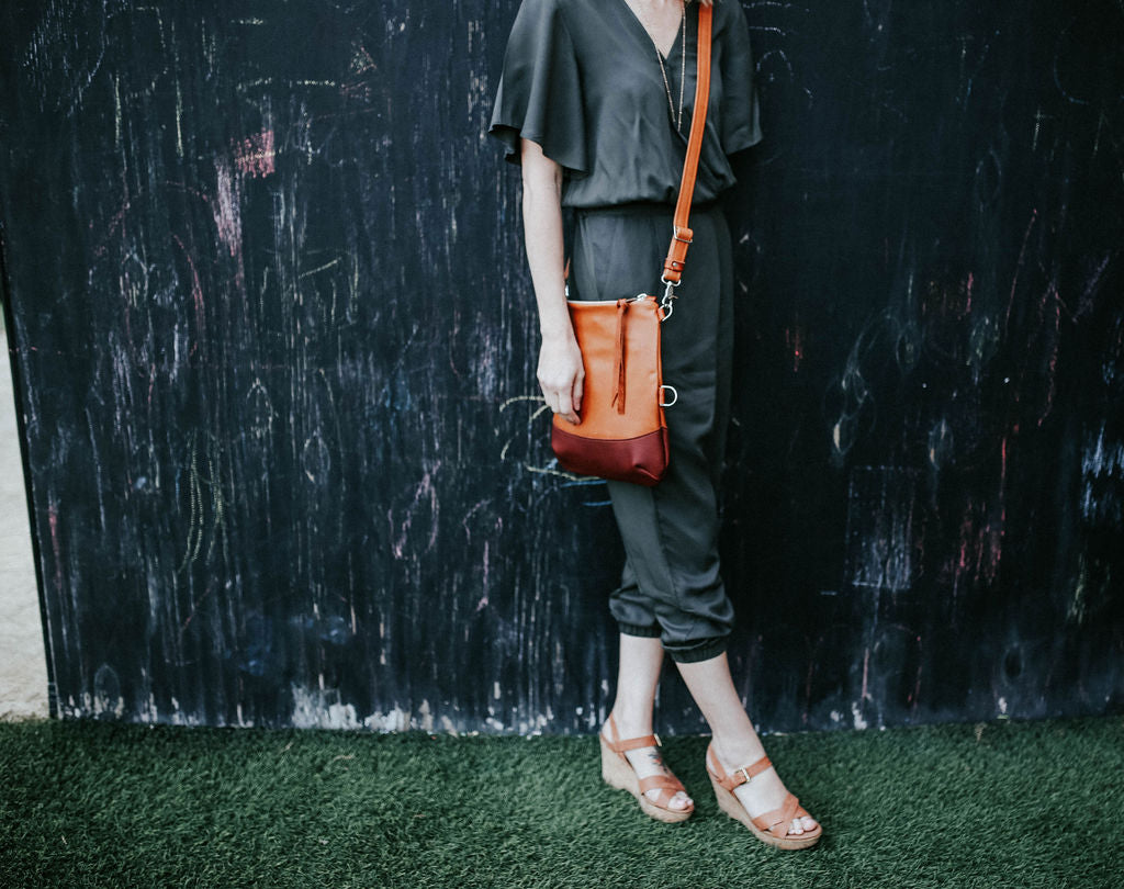 Large Foldover Satchel - British Tan & Cognac