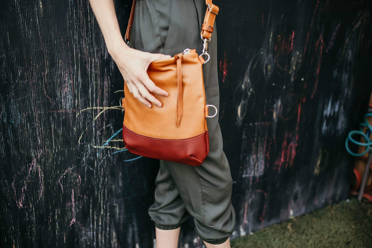 Large Foldover Satchel - British Tan & Cognac