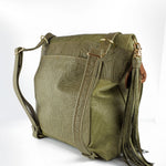 Large Convertible Backpack - in Olive Floral Embossed