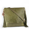 Large Convertible Backpack - in Olive Floral Embossed