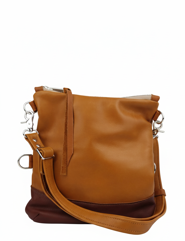 Large Foldover Satchel - British Tan & Cognac