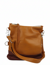 Large Foldover Satchel - British Tan & Cognac