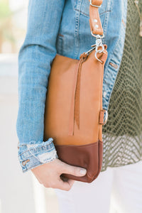 Large Foldover Satchel - British Tan & Cognac