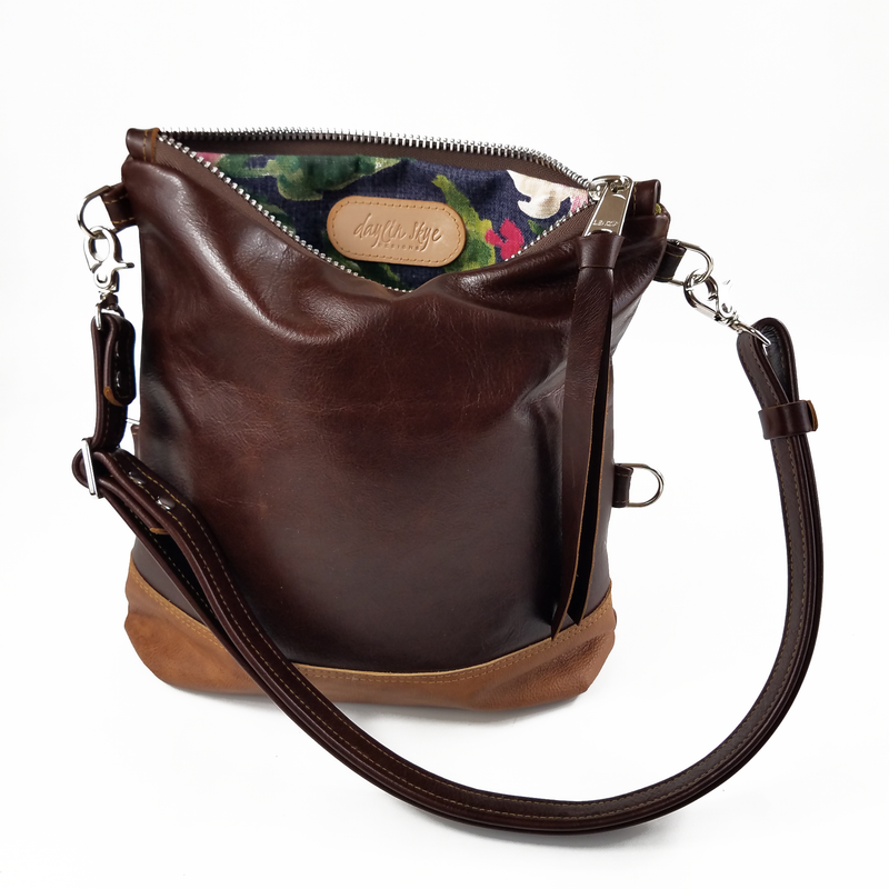Large Foldover Satchel - Brownstone & Whiskey Outlaw