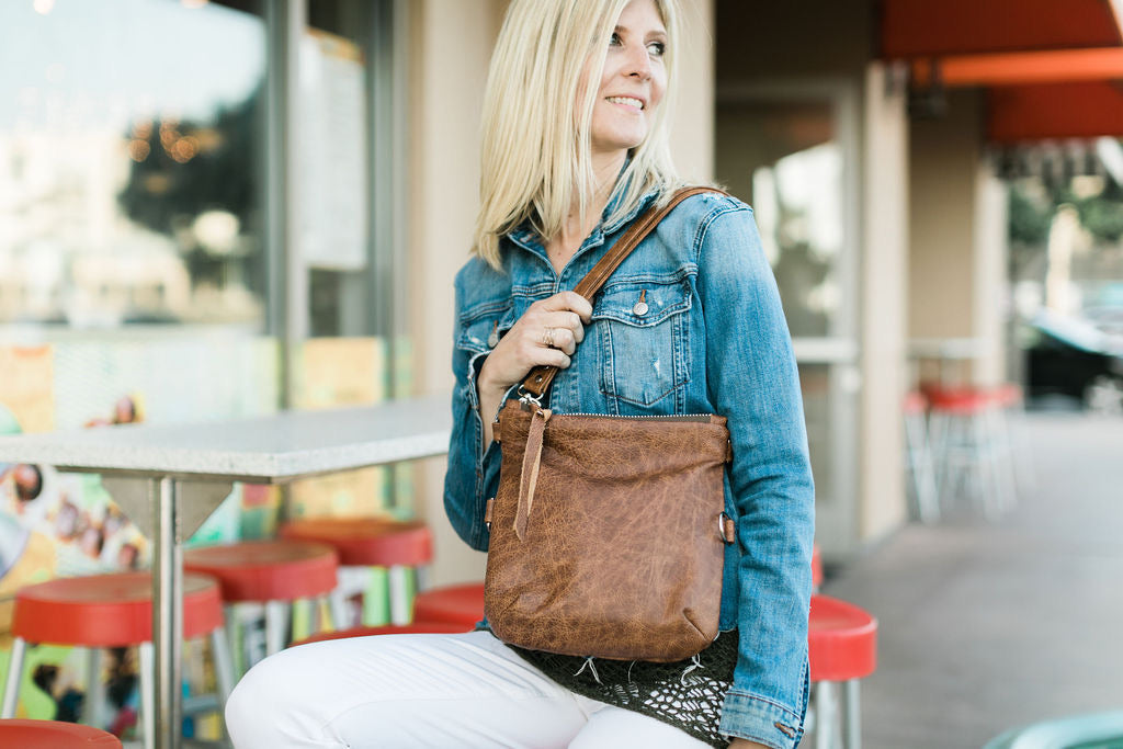 Large Foldover Satchel - Whiskey Outlaw Leather "The Natalie"