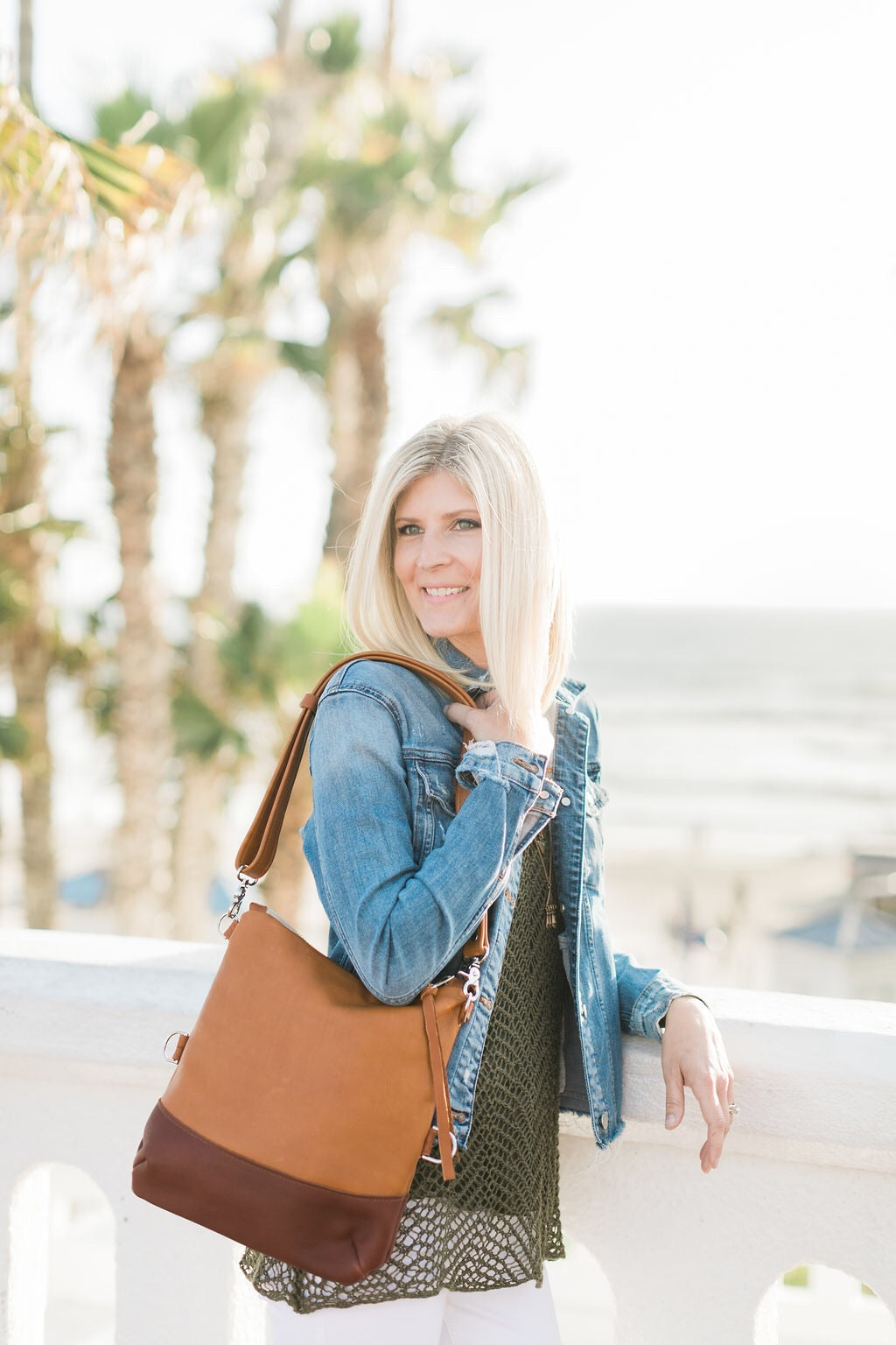 Large Foldover Satchel - British Tan & Cognac