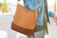 Large Foldover Satchel - British Tan & Cognac