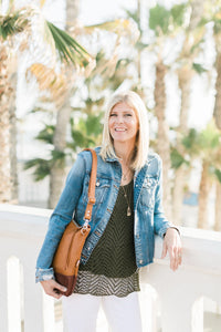 Large Foldover Satchel - British Tan & Cognac